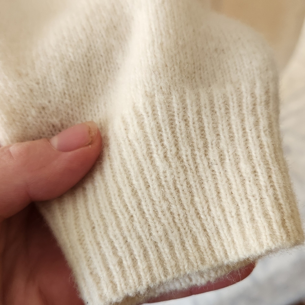 & Other Stories Crewneck Ribbed Wool Oversized Hi Low Hem Neutral Minimalist XS - Picture 3 of 9
